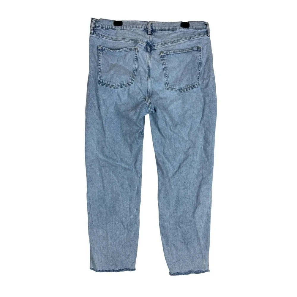 Old Navy Sky-Hi Straight Jeans Womens 16 Blue Light Wash High Rise Stretch Denim